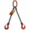 Hsi Two Leg Chain Slng, 1/2 in dia, 14ft L, Oblong Link to Slng Hook, 26,000lb Lmt 10DOS1/2-14